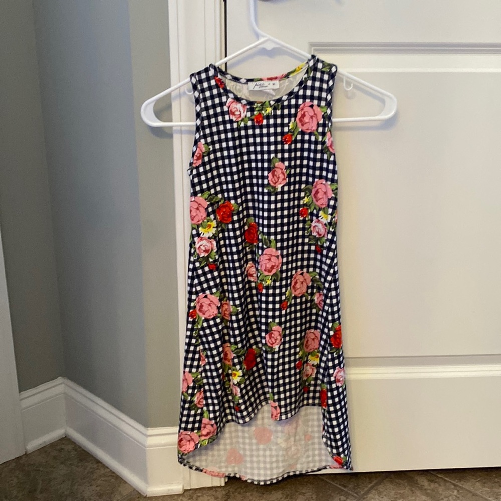 Pinc premium medium asymmetrical dress sleeveless floral flowers lace roses